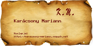 Karácsony Mariann névjegykártya