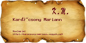 Karácsony Mariann névjegykártya
